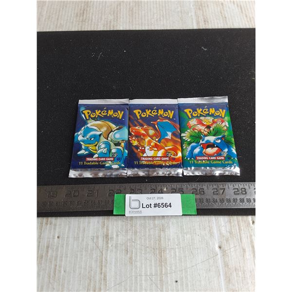 (3) Sealed Packs of Pokemon Collector Cards - Cannot Authenticate