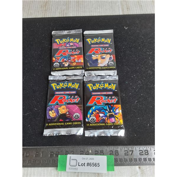 (4) Sealed Packs of Pokemon "Team Rocket" Collector Cards - Cannot Authenticate
