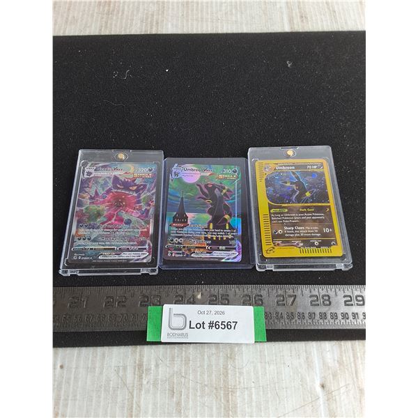 (3) Protected Pokemon Collector Cards - Cannot Authenticate