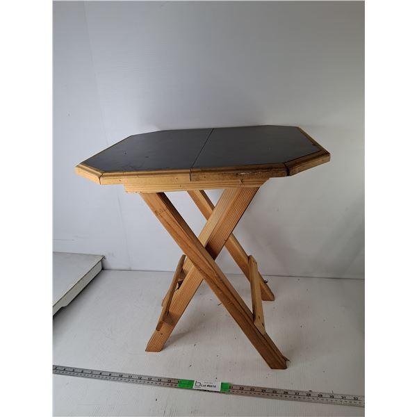 Folding Wooden Side Table 20.5" x 20" x 22"- Pickup Only