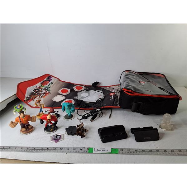 Disney Infinity Bag/Mat, Figurines, Nintendo WiiU Game Pad Charging Cradle, Misc.