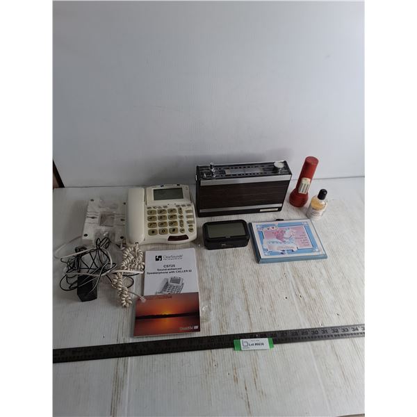 Clear Sounds Landline Telephone, Holiday Portable Radio, RCA Alarm Clock - All Untested - PU Only