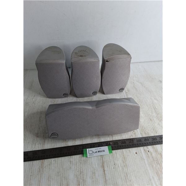 Set of 4 Athena Surround Sound Speakers - Untested, As is