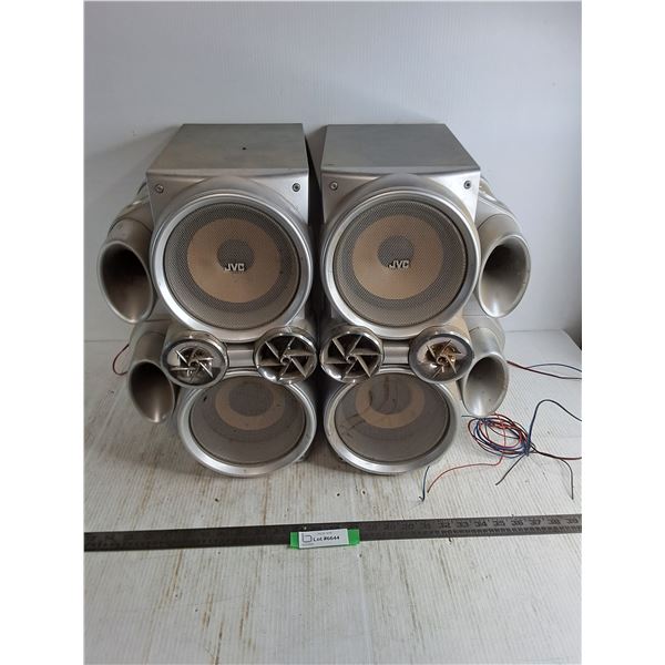 Pair of JVC Speakers - Untested, As is - 18x11x14" Each - PU Only