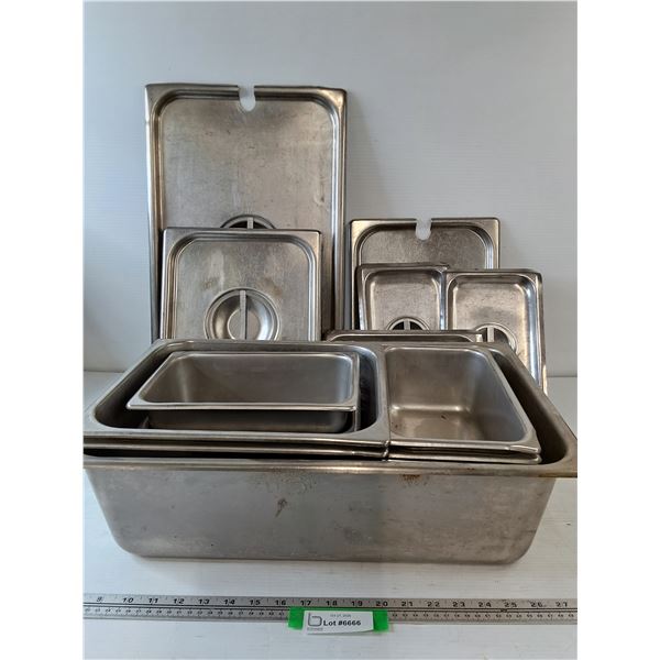Stainless Steel Food Pans, Various Sizes