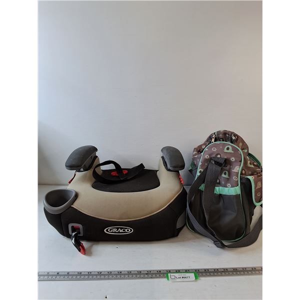 Graco Booster Seat, Diaper Bag