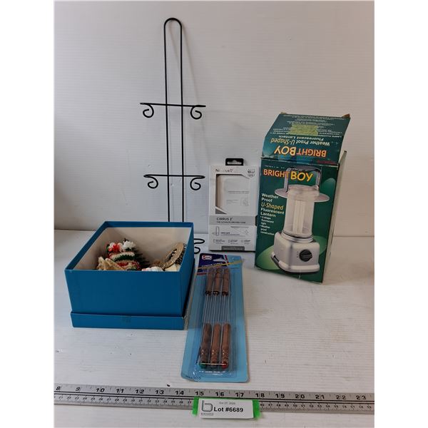 Lantern, Fondue Forks, Plate Rack, Etc