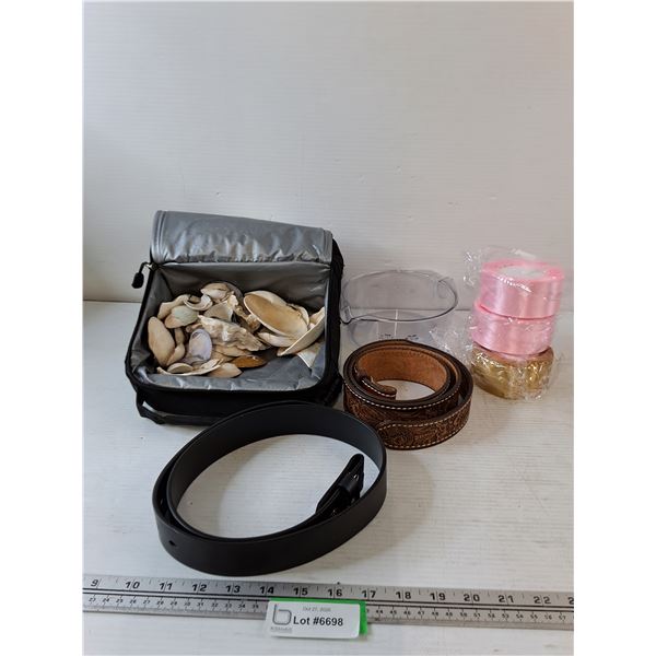 Womens Belts, Lunch Kit, Seashells, Ribbon, Measuring Cup