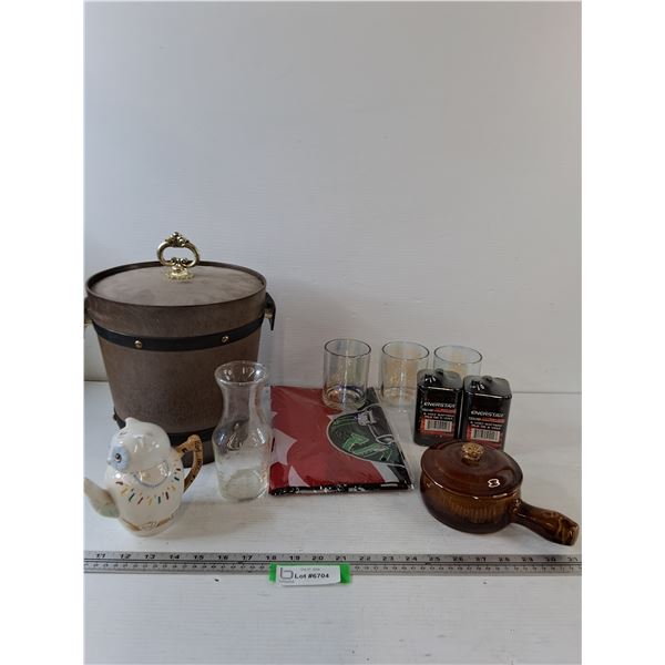 Barrel Cooler, 6 Volt Batteries, Roughrider Flag, Etc