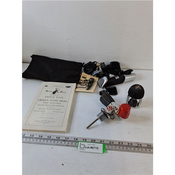 Scuba Tank Valve and Diving Regulator, Philips Shaver, Buck Bros Price Catalogue