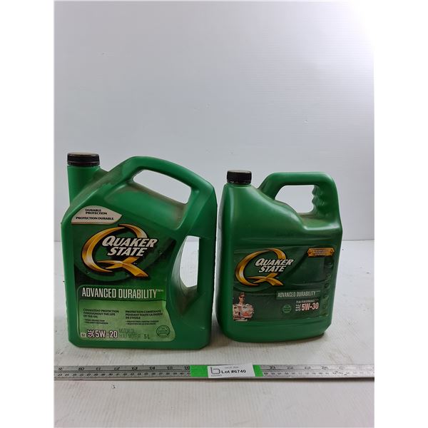 (2) Quaker State SAE 5W-20 & 5W-30 Motor Oil (cannot ship)