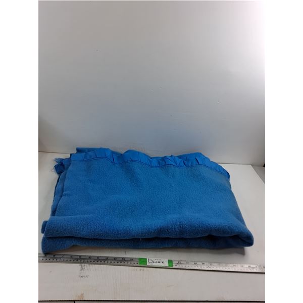 Virgin Wool Blue Blanket 84"x56" (approximate sizing)