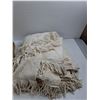 Image 3 : Hand Knit Throw 6ft x4ft, White Knit Throw 96"x36" (approximate sizing)