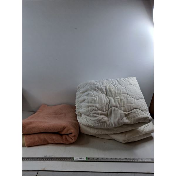 Pink Fleece Blanket 58"x80", Cotton & Polyester Fitted Mattress Cover (approximate sizing)