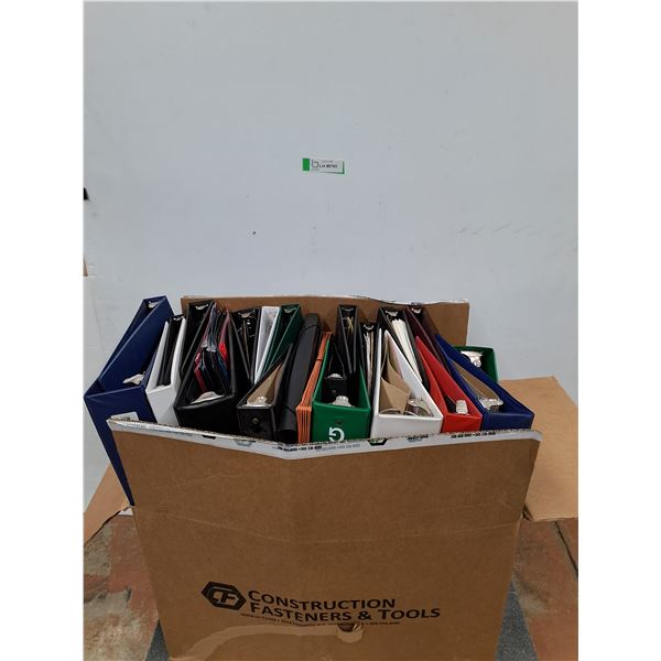 *Box Of Binders (Box size 25"x15"x23) (cannot ship)