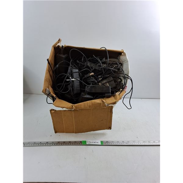 Box Of Various Computer Charger Cords (Box Size 12"x14"x14" (PU preferred, as is)