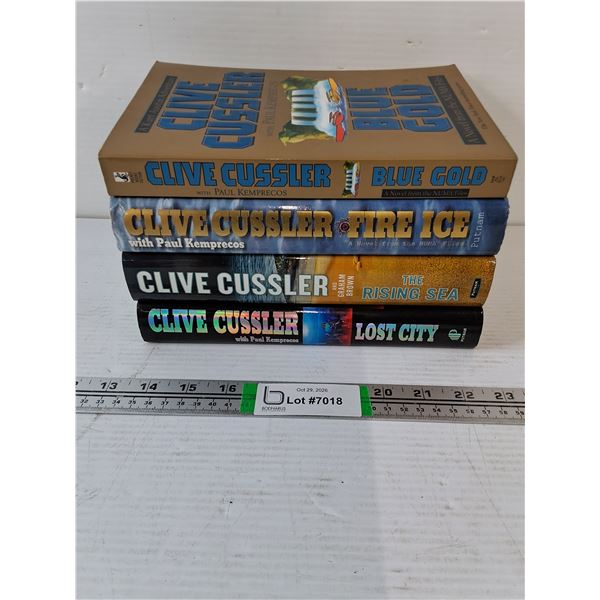 (4) Clive Cussler Novels (3) Hardcover,(1) Softcover