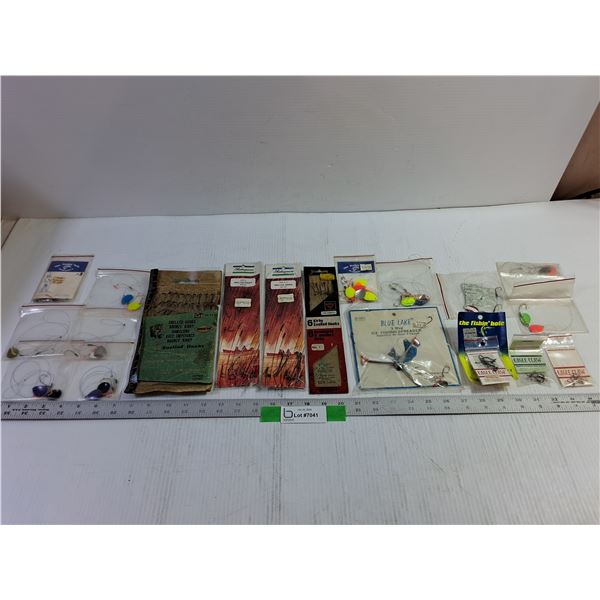 Various Fish Hooks, Snelled Hooks, 3 Way Ice Fishing Spreader