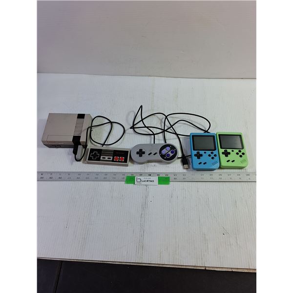 Nintendo Console, 2 Controllers, 2 Handhelds (1 Without Battery), Untested, As Is