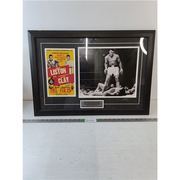 Framed Display Featuring Muhammad Ali(Cassuis Clay)vs.Sonny Liston 1964