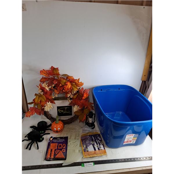 Assorted Halloween Decor, 24x19x14" Storage Bin - Cannot Ship