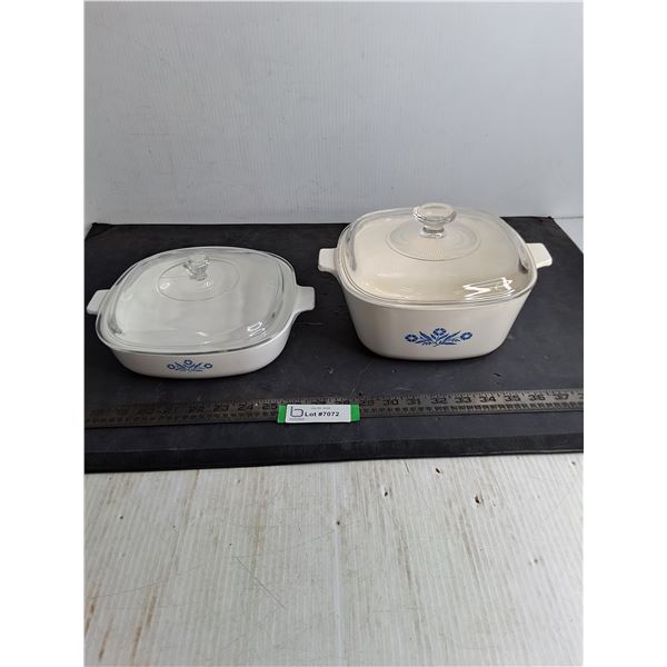 (2) Corning Ware Casserole Dishes w/Lids