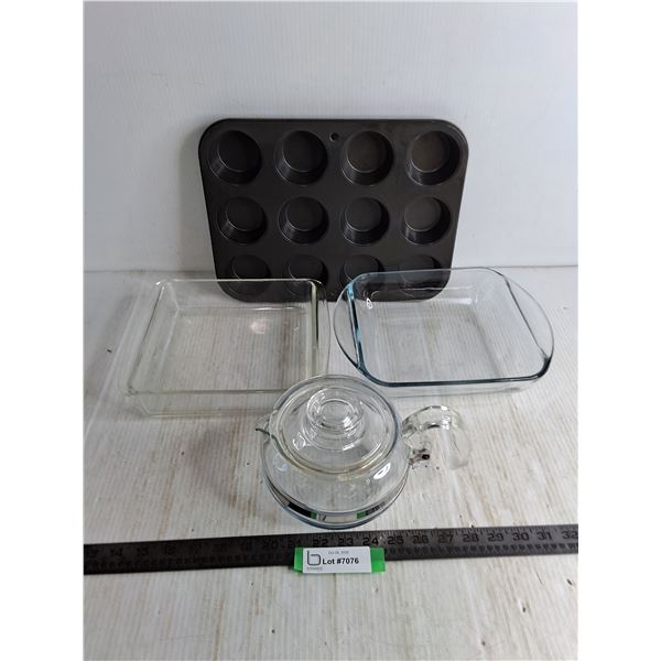 Muffin Tin, Casserole Dishes, Glass Teapot