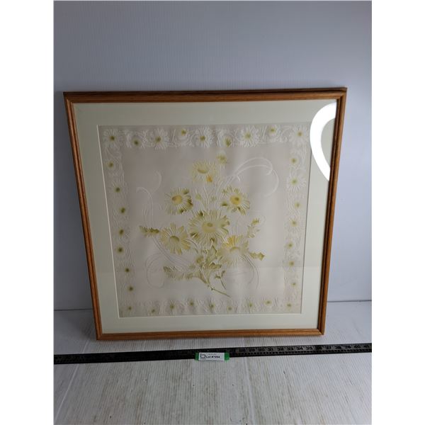* Wood Framed Wall Decor - 24" x 25"