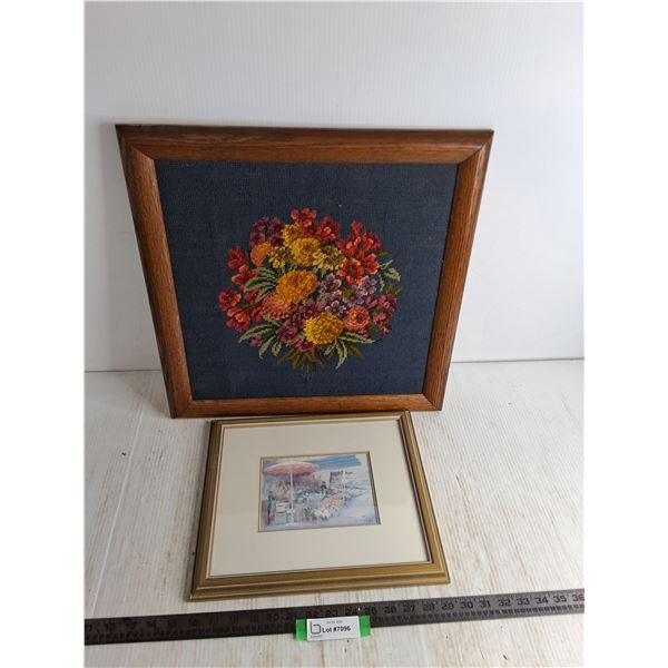 (2) Framed Wall Decor - Largest 19" x 19"