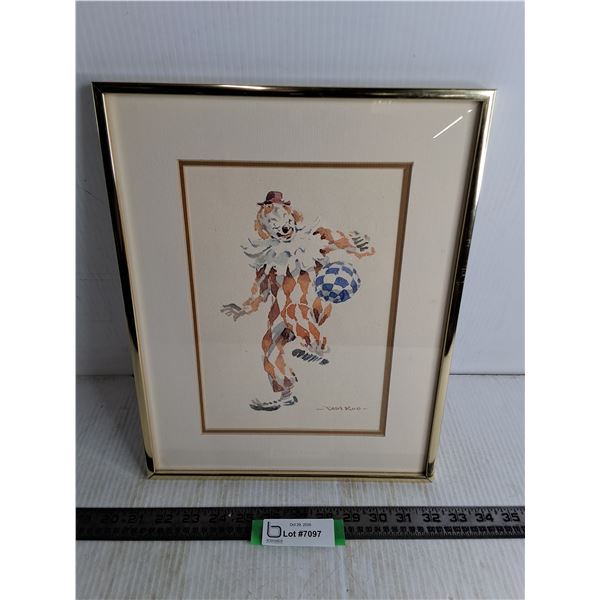 Metal Framed "Clowning Clown" Wall Decor - 11" x 14"