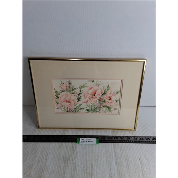 Metal Framed "Peony" Print by Val Pfeiffer - 16" x 12"
