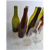 Image 2 : (9) Amber & Clear Glass Wine Bottles - Cannot Ship