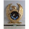 Image 1 : Plastic Golden Eagle Shadow Box Wall Clock - 20" x 17"