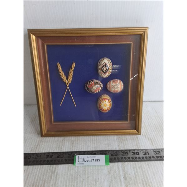 Framed Wheat & Easter Egg Wall Decor - 10" x 10"
