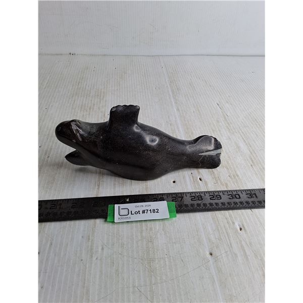 Soapstone Walrus Sculpture - Missing Tusks