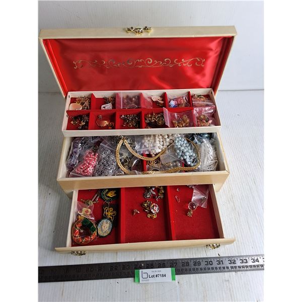 Vintage Jewelry Box w/Nicely Packaged Jewelry Collection