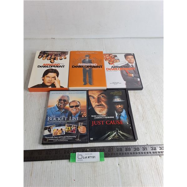 (5) DVD Movies/Box Sets - Arrested Development, Bucket List, Just Cause