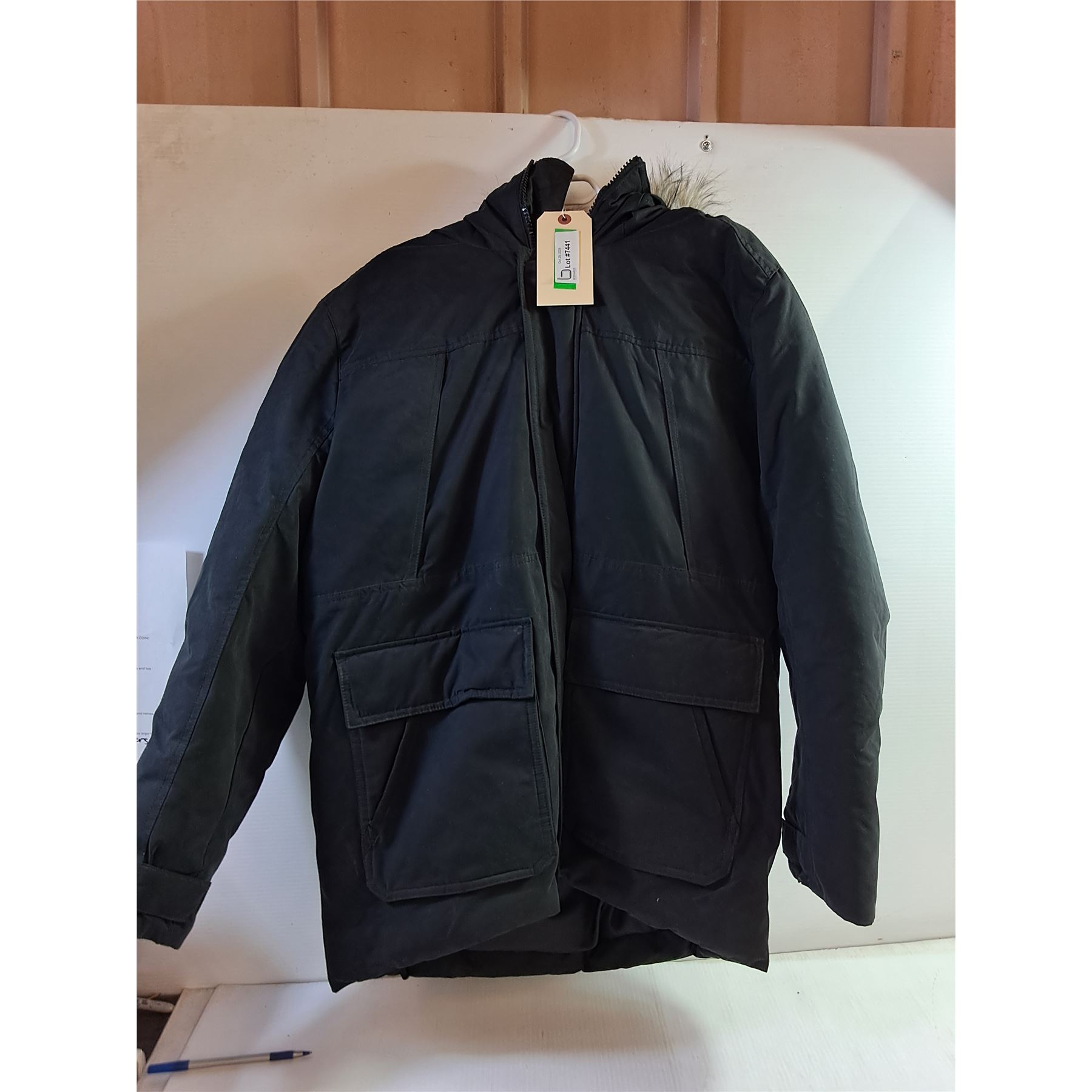* Large Mens American Eagle Parka Jacket - Damaged Zipper - Button Up ...