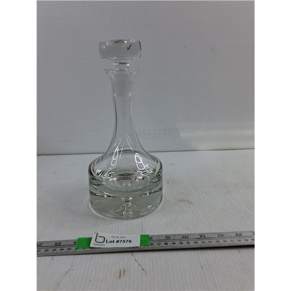 Glass Decanter And Stopper 11"
