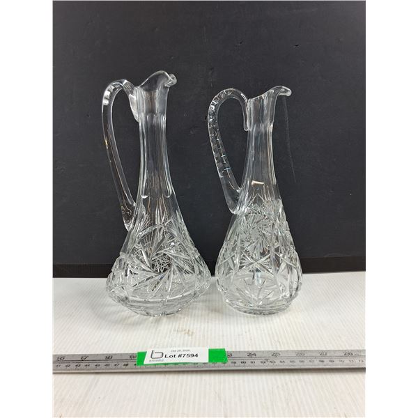 (2) Glass Pitchers Up To 12"