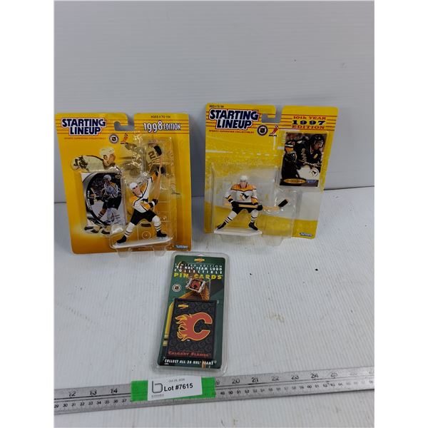 Starting Lineup 1997 & 1998 Jaromir Jagr, '95 NHLTeam Logo Pin All Appears NIB