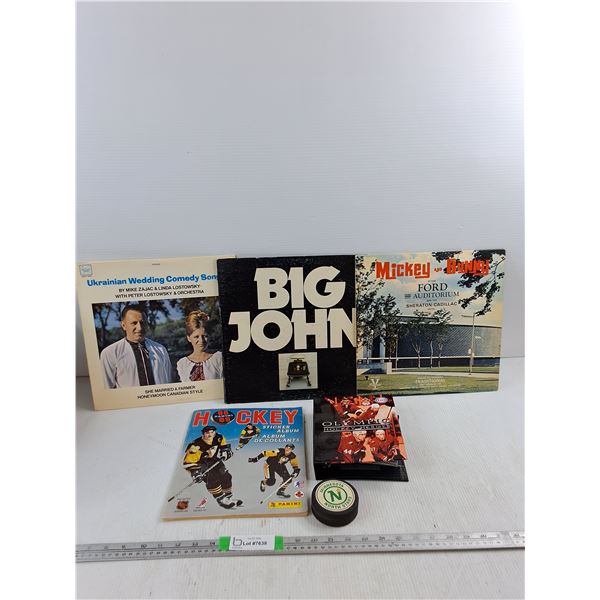 (3) Records, Hockey Sticker Album, Olympic Hockey Heroes Themed Binder, Puck