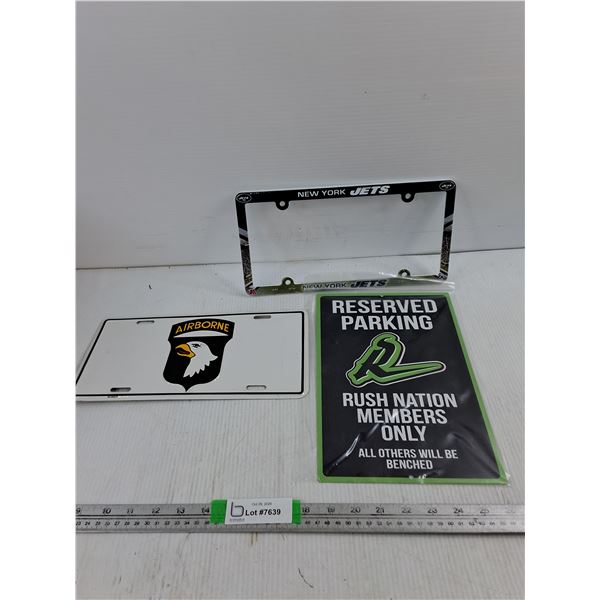 Personalized License Plates, Metal Reserved Parking Sign