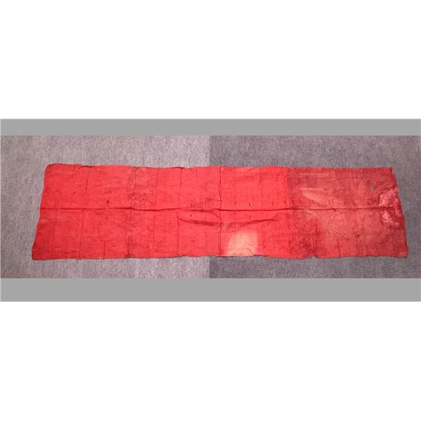 Antique Hawaiian Kapa, Single Composite Sheet (possibly pa'u), Red 153" x 39" (Appraisal $1,000)