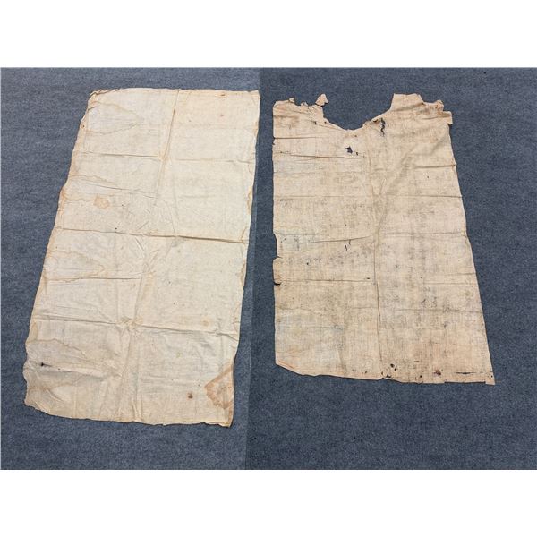 Antique Hawaiian Kapa Moe Iho (2 Sheets, Incomplete), Natural Color 74" x 41" (Appraisal Value $350)