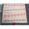 Image 2 : Antique Hawaiian Kapa Moe (4 Sheets, Complete), Pink & Blue 98" x 88" (Appraisal Value $8,000)