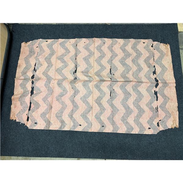 Antique Hawaiian Kapa, Single Sheet (kilohana), Natural & Blue 64" x 51" (Appraisal Value $4,000)
