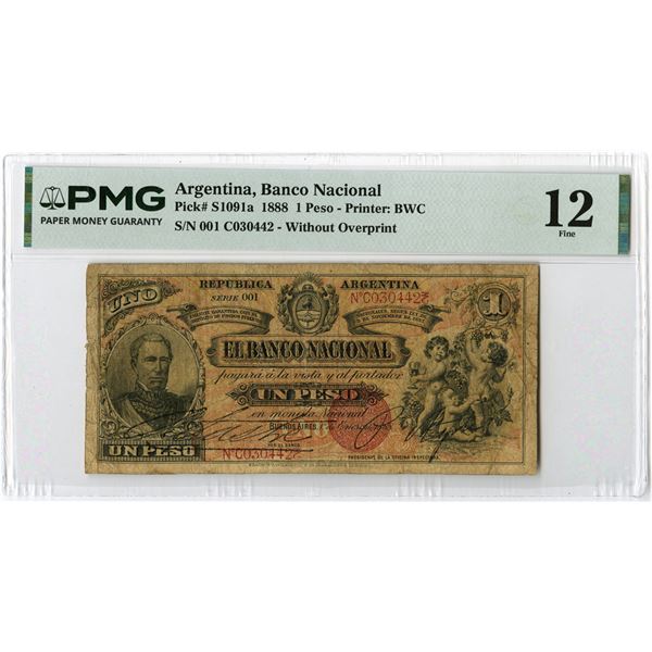 Argentina. Banco Nacional, 1888, Issued Banknote.