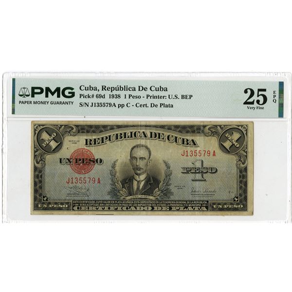 Cuba. Republica de Cuba, 1938, Issued Banknote.