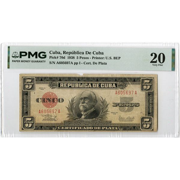 Cuba. Republica de Cuba, 1938, Issued Banknote.